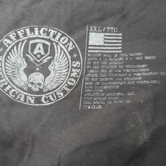 Affliction American Customs Distressed Men's Eagle T-shirt - Size: 2X - NWOT - Picture 12 of 12